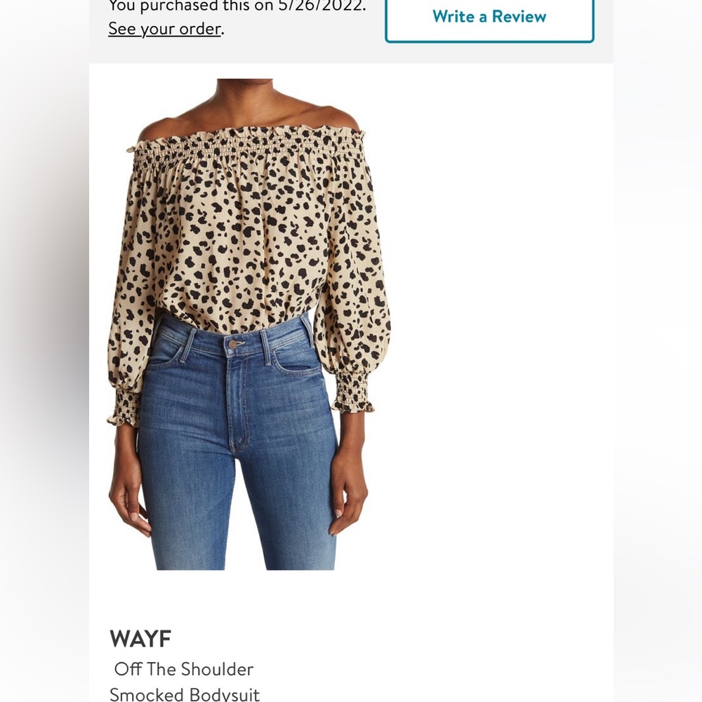 Wayf off shoulder bodysuit